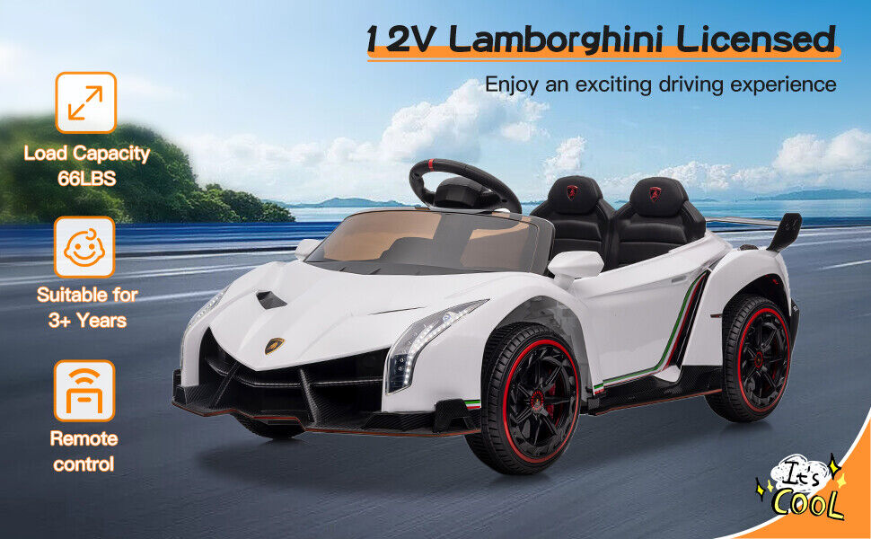 Electric Lamborghini Ride-On Car for Kids with Remote Control and LED Lights