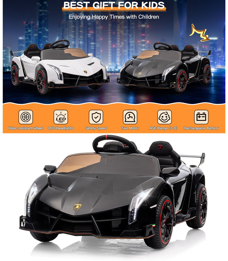 Licensed Lamborghini Electric Ride-On Car for Kids with MP3 and Remote Control - 12V