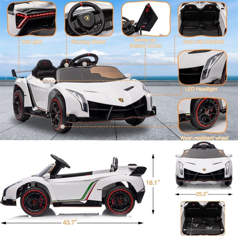 Licensed Lamborghini Electric Ride-On Car for Kids with Remote Control - 12V Vehicle Toy