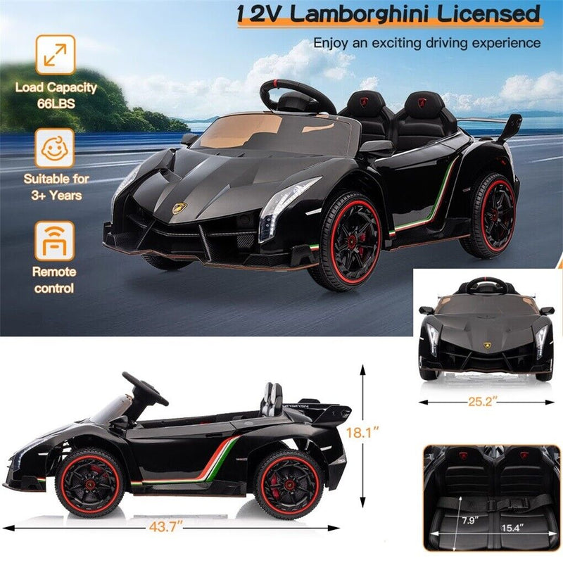 12V Licensed Lamborghini 2-Seater Electric Ride On Car for Kids with Remote Control