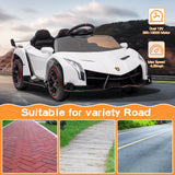 Licensed Lamborghini Electric Ride-On Car for Kids with Remote Control and LED Lights - 12V