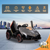 Licensed Lamborghini Electric Ride-On Toy Car for Kids with Remote Control and MP3 - Black (12V)