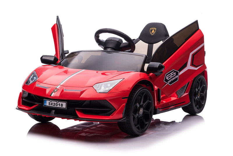 Licensed Lamborghini Kids Electric Ride On Car with Hydraulic Door - 12V Toy for Kids