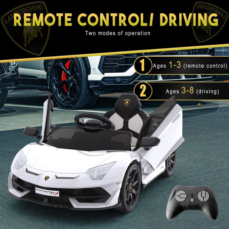Licensed Lamborghini Kids Ride On Sports Car with Remote Control - 12V Electric Gift