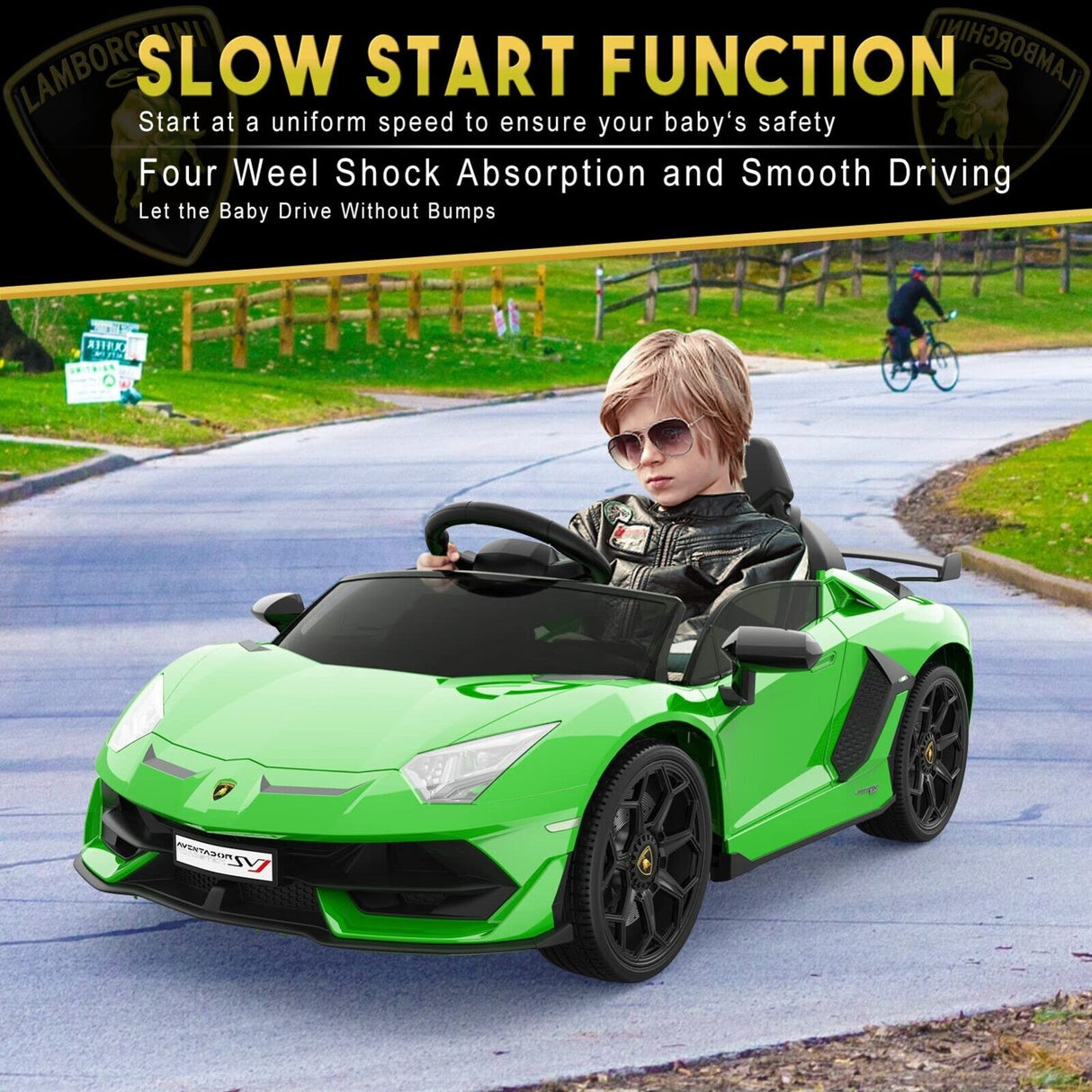 Licensed Lamborghini Kids Ride On Sports Car with Remote Control - 12V Electric Gift