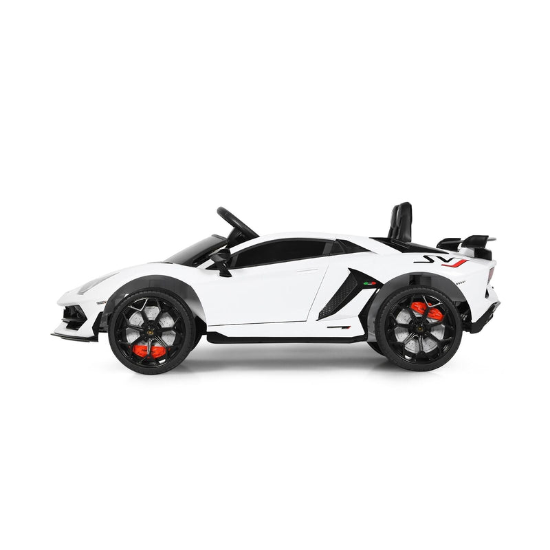 Licensed Lamborghini SVJ RC Ride-On Car for Kids with Trunk & Music - 12V White