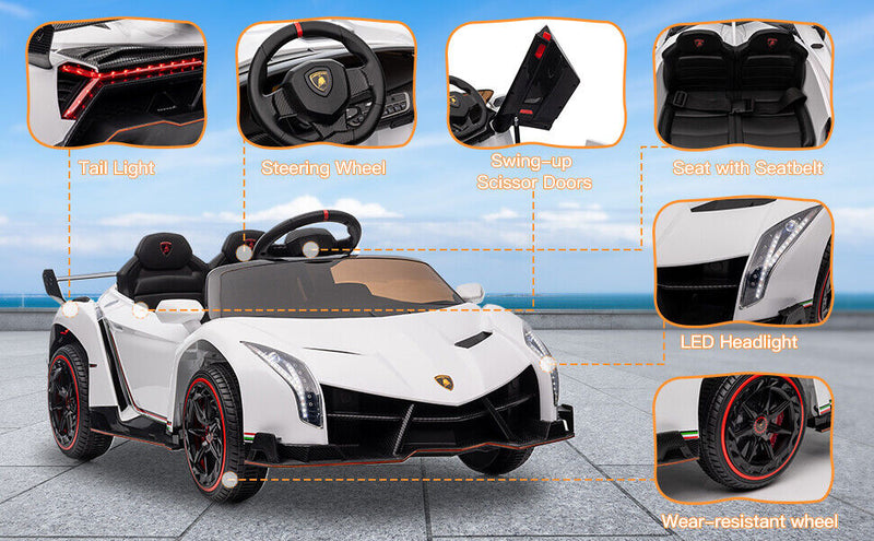 Licensed Lamborghini Veneno Electric Ride-On Car for Kids - 12V Powered Toy Vehicle