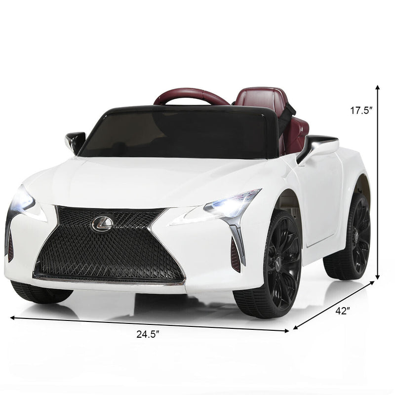 Licensed Lexus LC500 Electric Ride-On Car for Kids with Remote Control - White