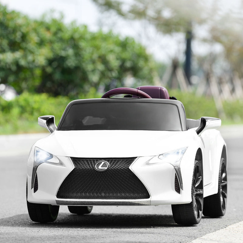 Licensed Lexus LC500 Electric Ride-On Car for Kids with Remote Control - White