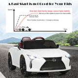 Licensed Lexus LC500 Electric Ride-On Car for Kids with Remote Control - White