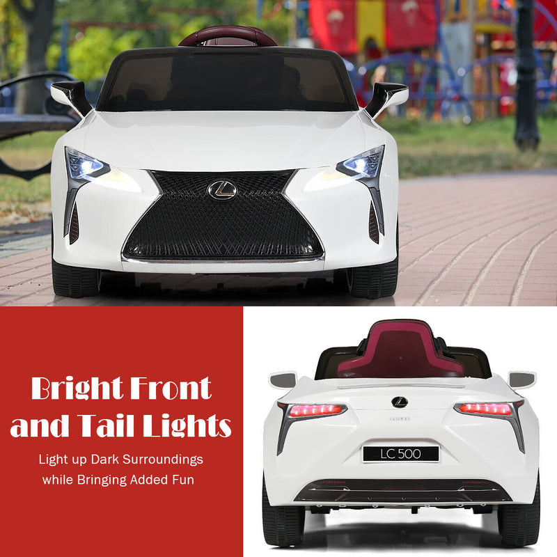 Licensed Lexus LC500 Electric Ride-On Car for Kids with Remote Control - White