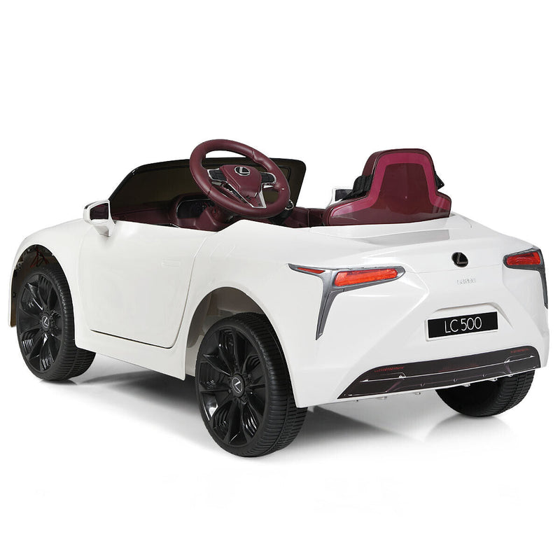 Licensed Lexus LC500 Electric Ride-On Car for Kids with Remote Control - White
