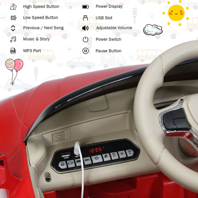 Licensed Lexus LC500 Kids Ride On Car with MP3 and Remote Control - Red (12V)