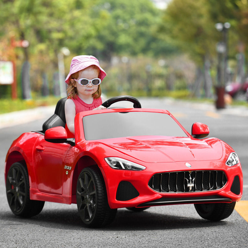 Licensed Maserati GranCabrio 12V Ride-On Car for Kids with Remote Control and Music - Red