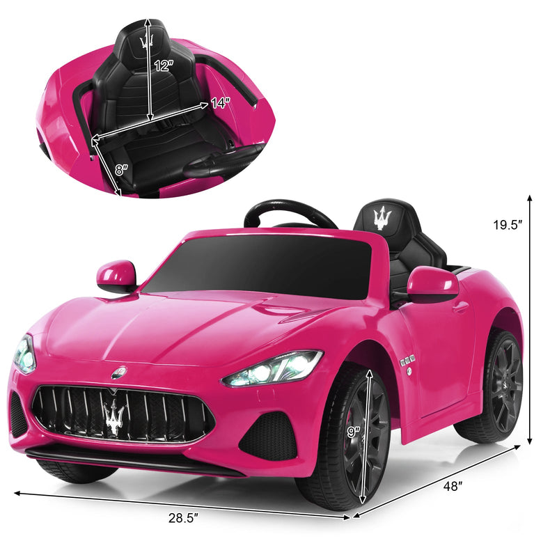 Licensed Maserati GranCabrio 12V Ride On Car with Remote Control and Music for Kids