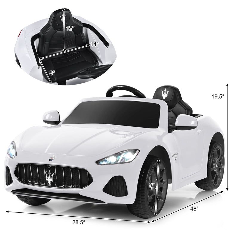 Licensed Maserati GranCabrio 12V Ride On Car with Remote Control and Music for Kids