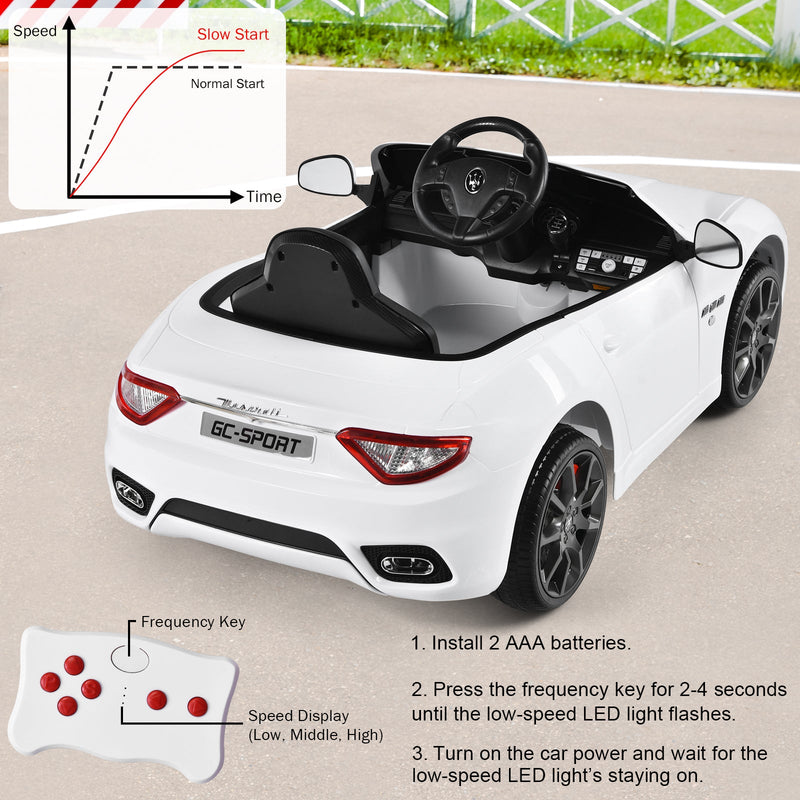 Licensed Maserati GranCabrio 12V Ride On Car with Remote Control and Music for Kids