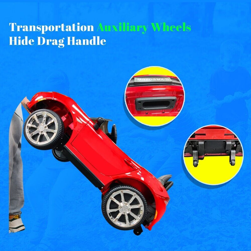 Licensed Mazda 12V Ride-On Car for Kids with Remote Control and LED Lights