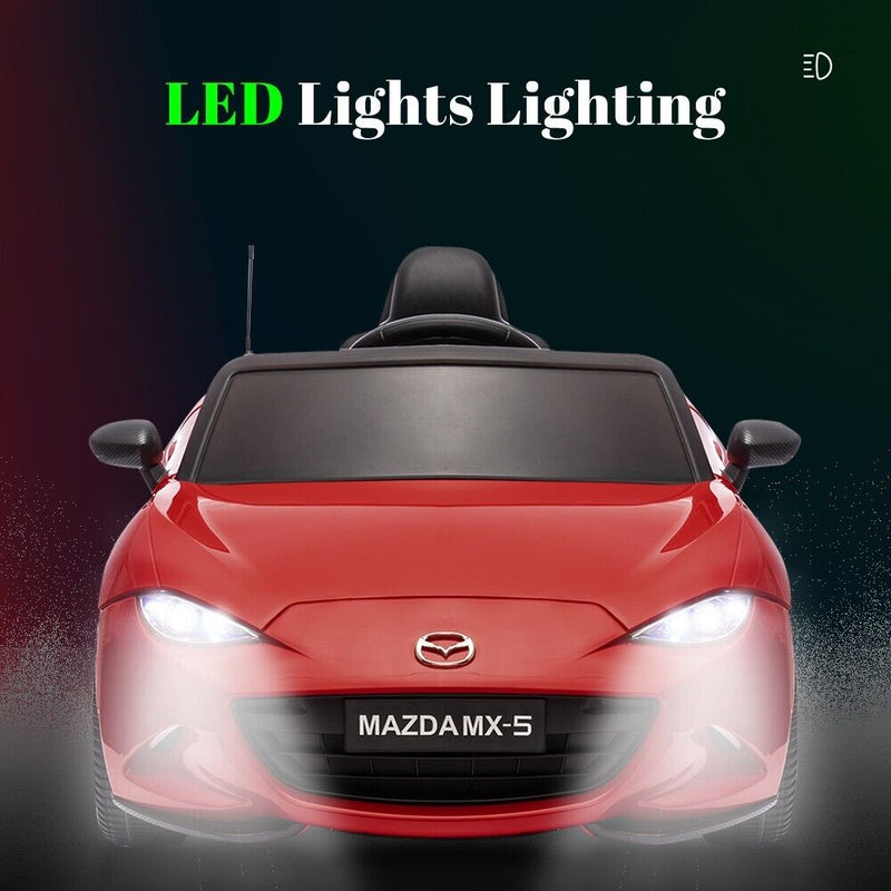 Licensed Mazda 12V Ride-On Car for Kids with Remote Control and LED Lights