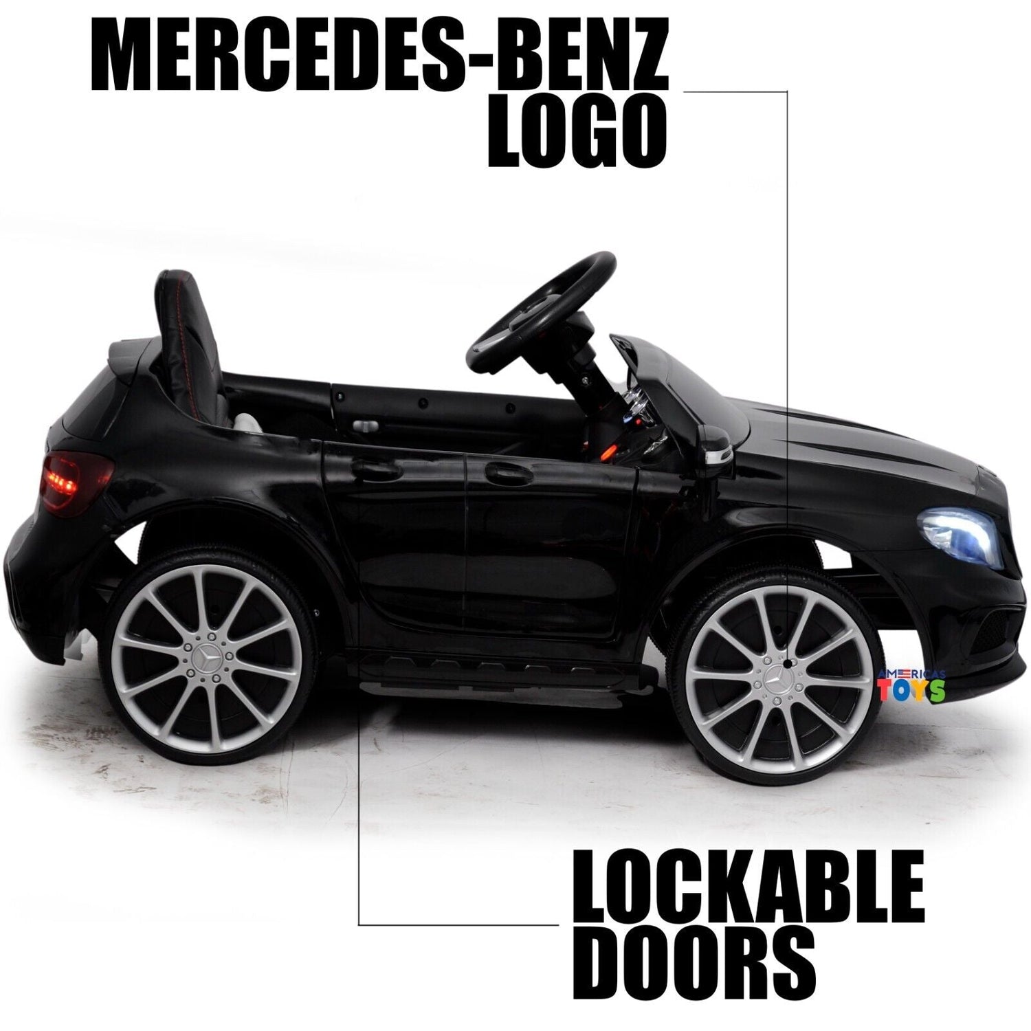 Licensed Mercedes-Benz 12V Kids Ride On Car with R/C and MP3 Music - Available in Multiple Colors