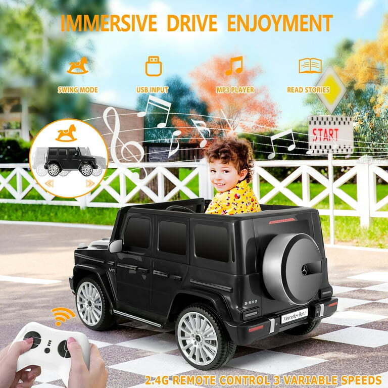Licensed Mercedes-Benz 4-Wheel Ride-On Car for Kids with Remote Control and LED Lights