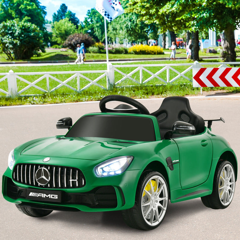 Licensed Mercedes Benz AMG GTR 12V Kids Ride On Car with Remote Control and MP3 Player - Green