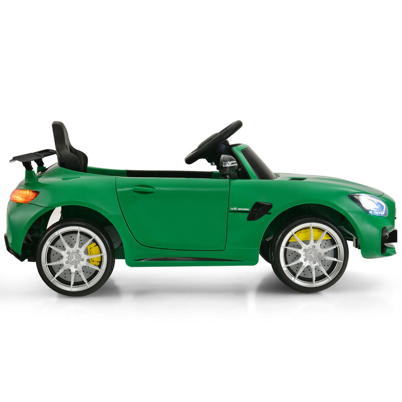 Licensed Mercedes Benz AMG GTR 12V Kids Ride On Car with Remote Control and MP3 Player - Green