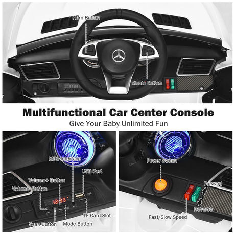 Licensed Mercedes Benz Electric Ride-On Car for Kids with MP3 and Remote Control