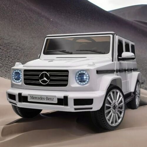 Licensed Mercedes-Benz G500 4WD Battery Powered Ride-On Car for Kids - White