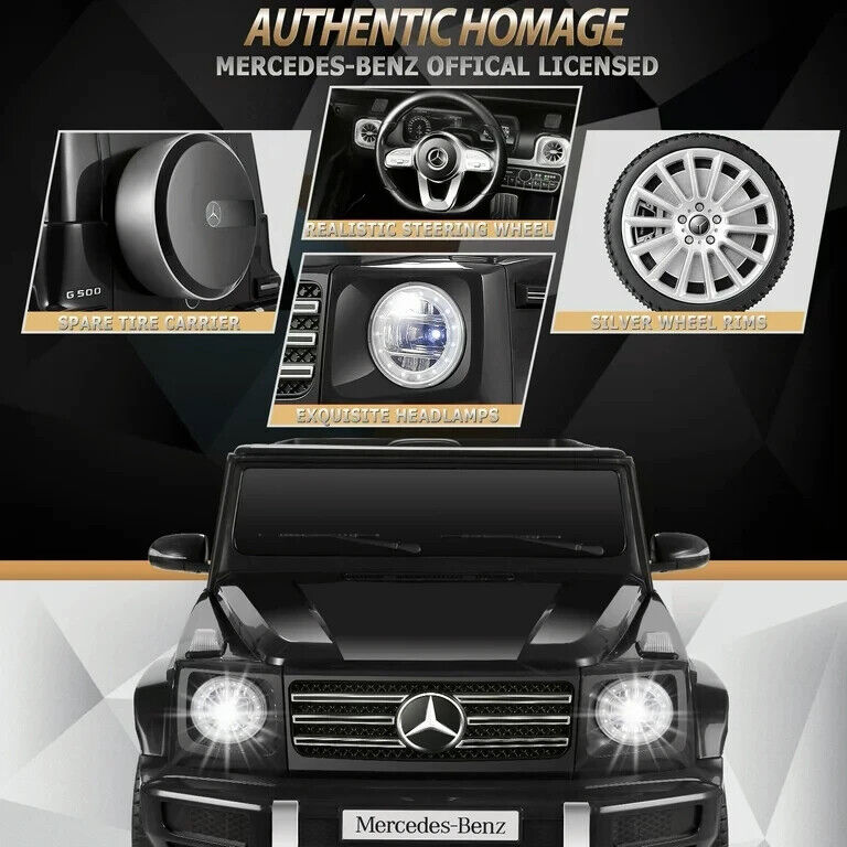Licensed Mercedes-Benz G500 4WD Electric Ride-On Car for Kids with Parental Remote Control - 12V