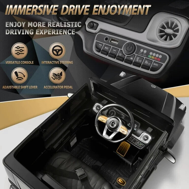 12V Mercedes-Benz G500 Kids Ride-On Car with USB, Bluetooth, and LED Lights