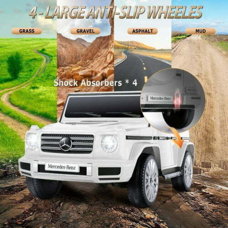 Licensed Mercedes Benz G500 4WD Electric Ride On Car for Kids with Remote Control and LED Lights - 12V