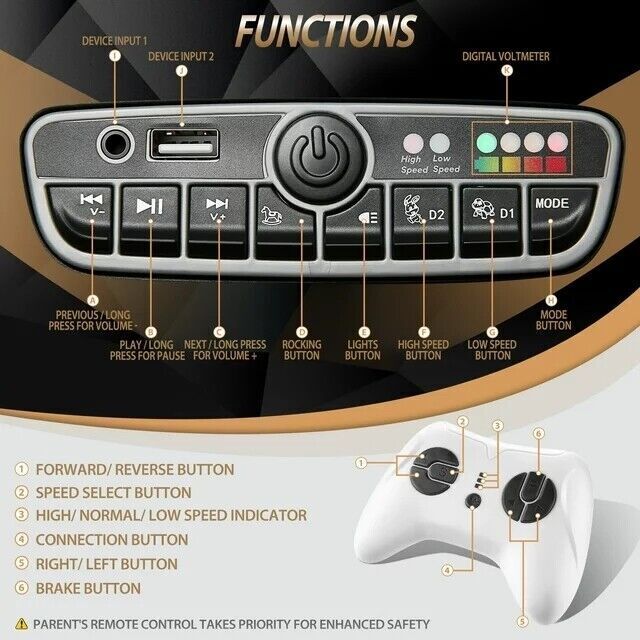 Licensed Mercedes-Benz G500 4WD Kids Ride-On Car with Remote Control and Music - 12V