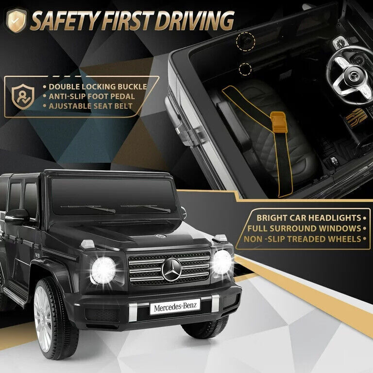 Licensed Mercedes Benz G500 Electric Ride-On Car for Kids, 12V Battery Powered Vehicle