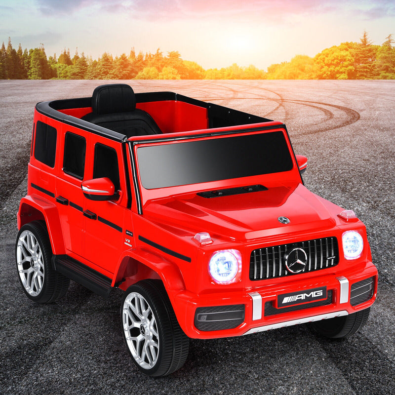 Licensed Mercedes-Benz G63 12V Kids Ride On Car with Music & Remote Control - Red