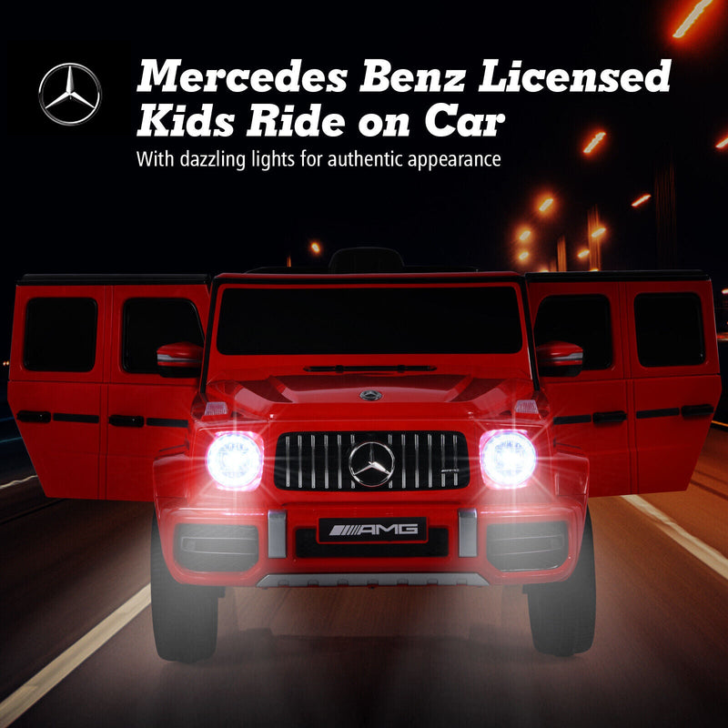 Licensed Mercedes-Benz G63 12V Kids Ride On Car with Remote Control and Music in Red