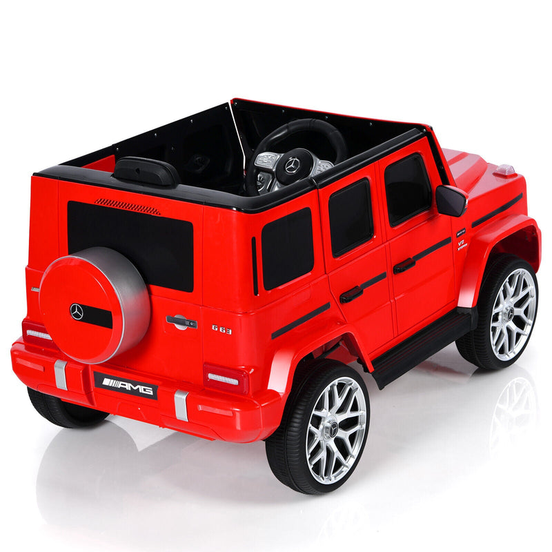 Licensed Mercedes-Benz G63 12V Kids Ride On Car with Remote Control and Music in Red