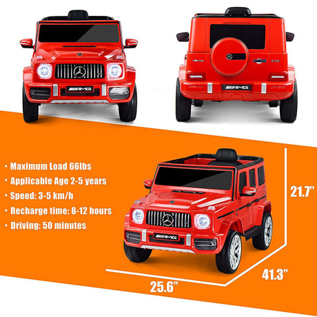 Licensed Mercedes-Benz G63 Electric Ride-On Car for Kids with Remote Control - 12V