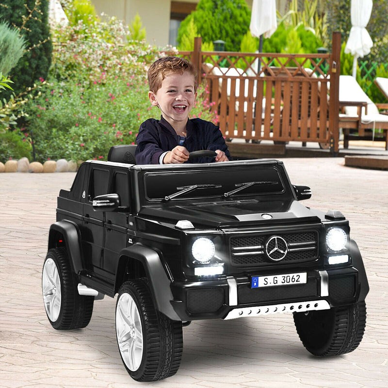 Licensed Mercedes-Benz Kids Ride On Car with RC Control and Trunk - Black