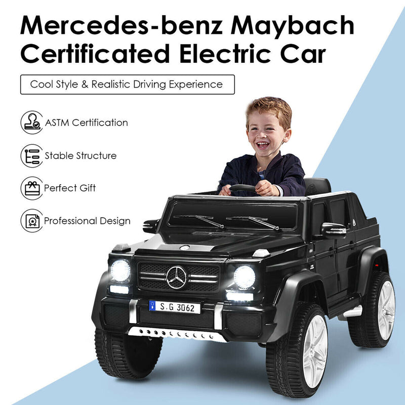 Licensed Mercedes-Benz Kids Ride On Car with RC Control and Trunk - Black