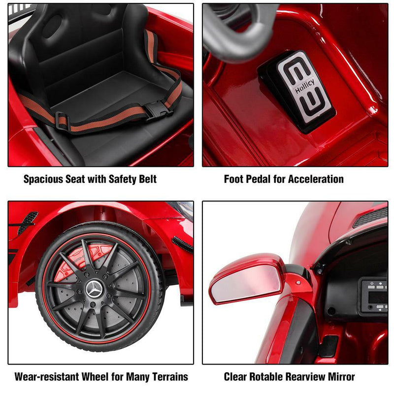Licensed Mercedes Benz Kids Ride-On Car with Remote Control - Red