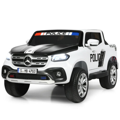 Licensed Mercedes Benz X Class 2-Seater Kids Ride On Police Car with Trunk - 12V RC Toy
