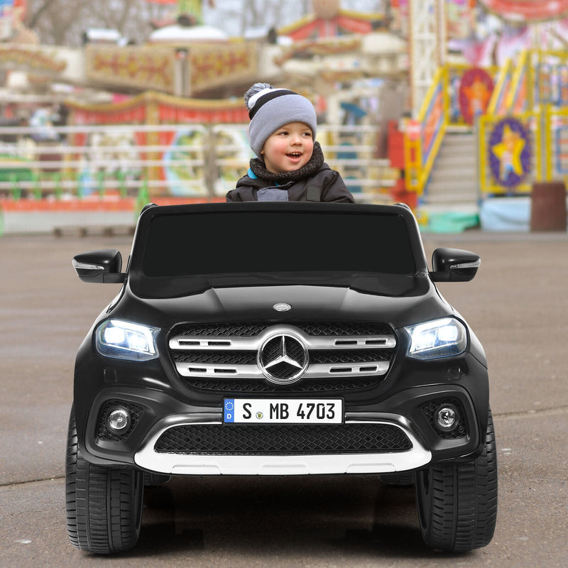 Licensed Mercedes Benz X Class RC 2-Seater Kids Ride On Car with Trunk - Black