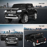 Licensed Mercedes Benz X Class RC 2-Seater Kids Ride On Car with Trunk - Black
