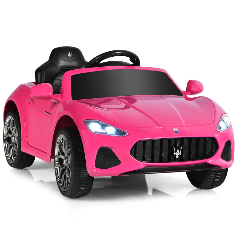 Licensed Pink Maserati GranCabrio Ride-On Car for Kids with Remote Control and Lights - 12V