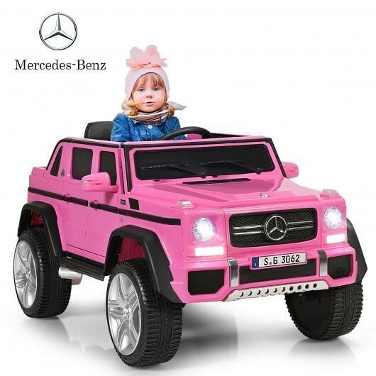 Licensed Pink Mercedes-Benz Kids Ride On Car - 12V Battery Powered