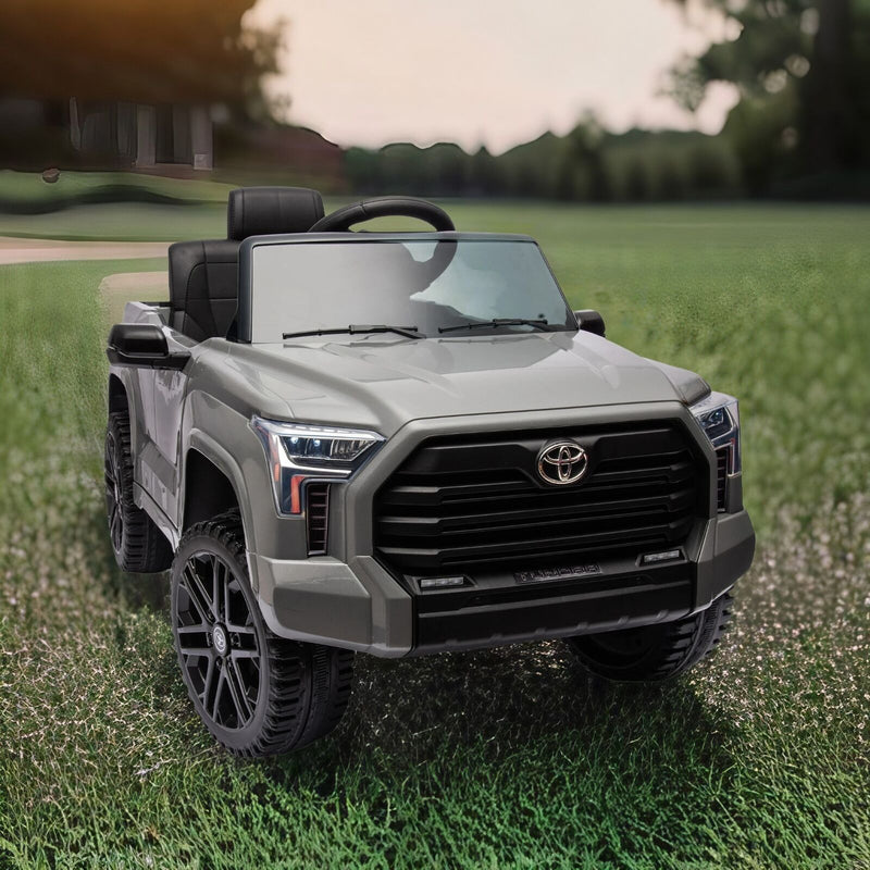 Licensed Toyota Tundra Grey 12V Kids Ride On Pickup Truck with 3 Speeds and Dual Motors