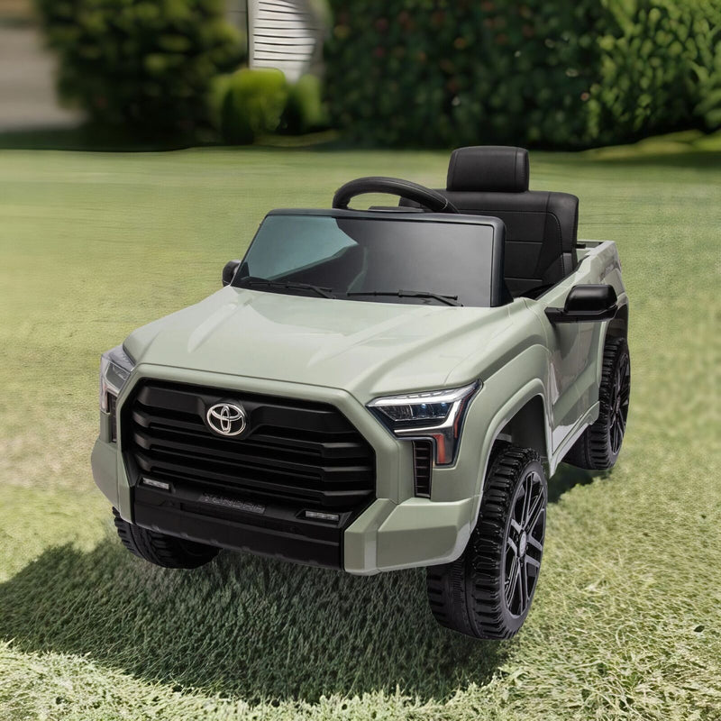 Licensed Toyota Tundra Olive 12V Kids Ride On Pickup Truck with 3 Speeds and Dual Motors