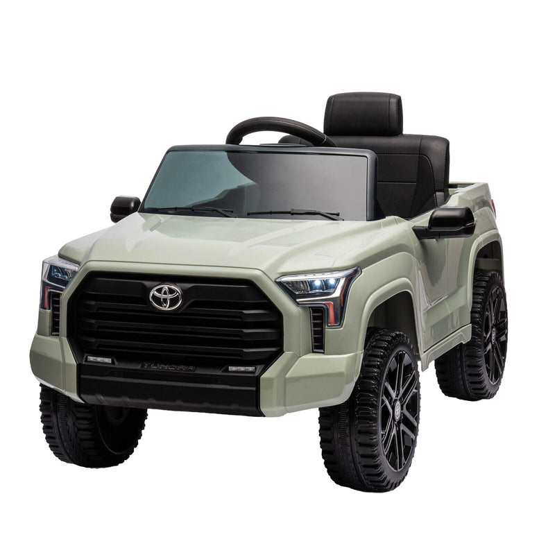 Licensed Toyota Tundra Olive 12V Kids Ride On Pickup Truck with 3 Speeds and Dual Motors