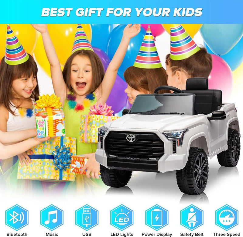 Licensed Toyota Tundra Pickup 12V Battery Powered Ride-On Truck for Kids